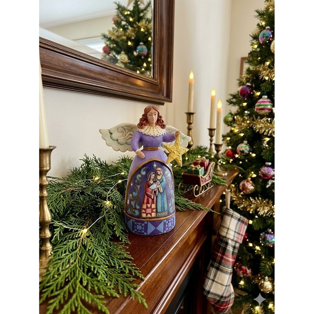 Jim Shore 7" Purple Angel Nativity Figurine Resin Painted Small 4 in 2012